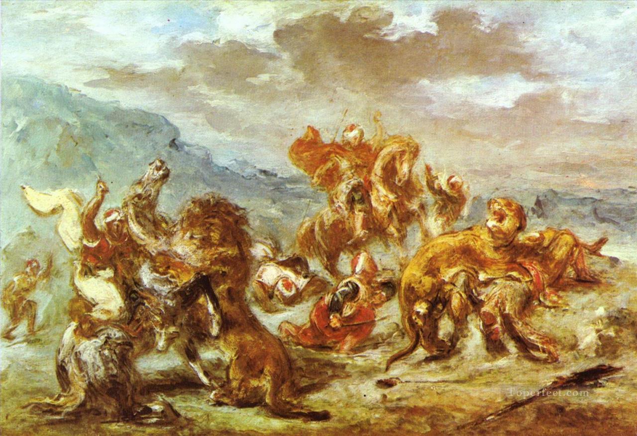 lion hunt Eugene Delacroix Oil Paintings